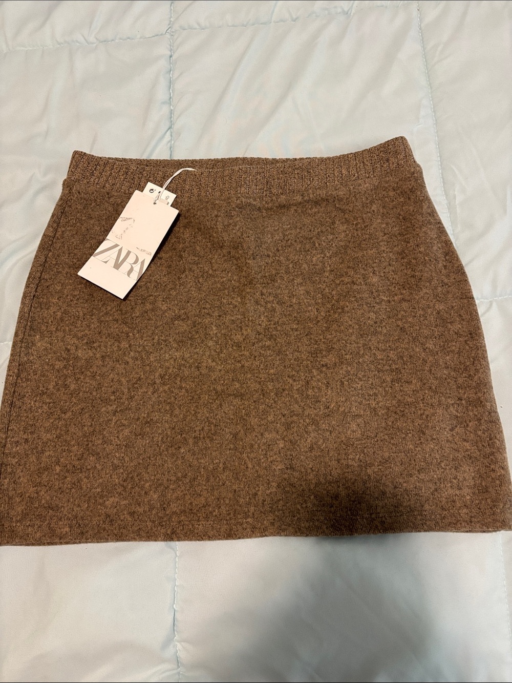 New- ZARA Brown Wool-Blend Mini Skirt